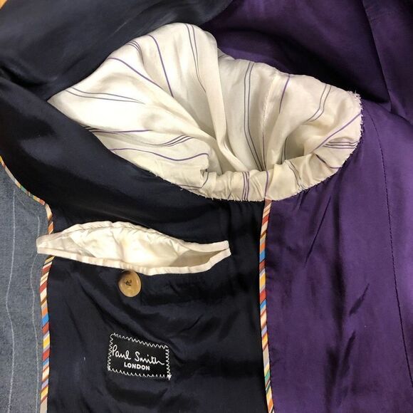 Vtg PAUL SMITH The Byard Wool Grey Pinstripe Blazer Suit Sz S - Picture 8 of 9